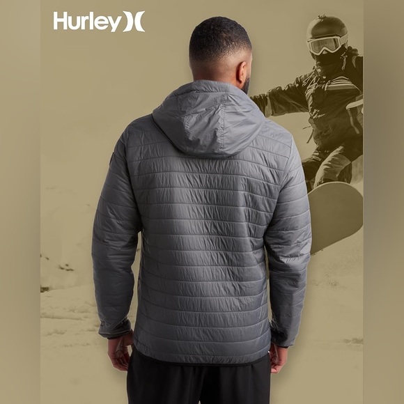 New Hurley Men's Jacket Balsam Lightweight Packable Puffer Coat Outerwear Small - Picture 11 of 13